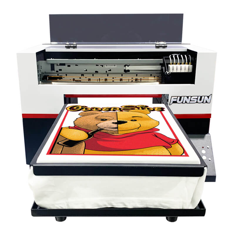 Automatic A3 + Size T-shirt Flatbed Printer Fast Speed DTG Printer Print on  Light And Dark Color t-shirt Printing Machine